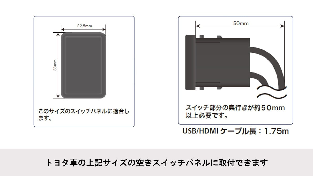 2020年製以降アルパインカーナビ専用 ビルトインUSB/HDMI接続ユニット (トヨタ車アクセサリーソケット向け)
