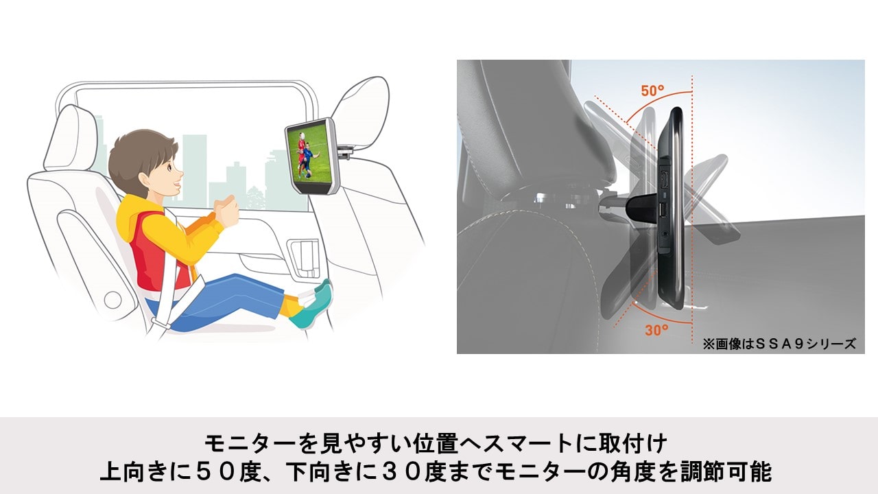 9型ヘッドレスト取付け型リアビジョン
