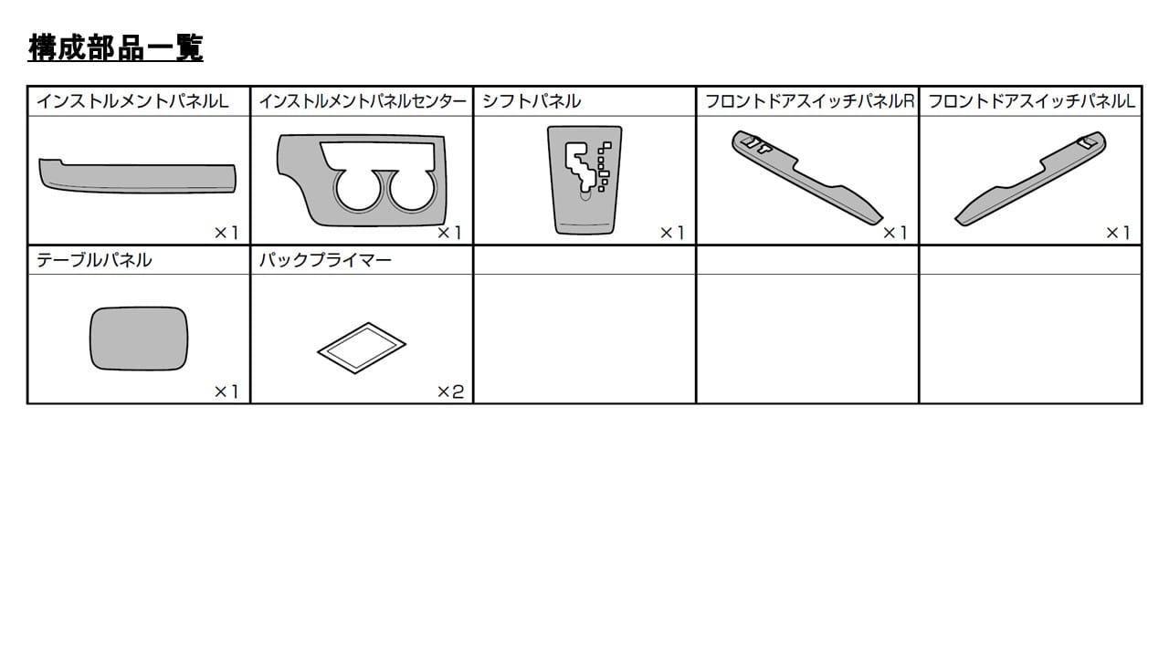 ハイエース専用 インテリアパネル (パネル色:ブラック)