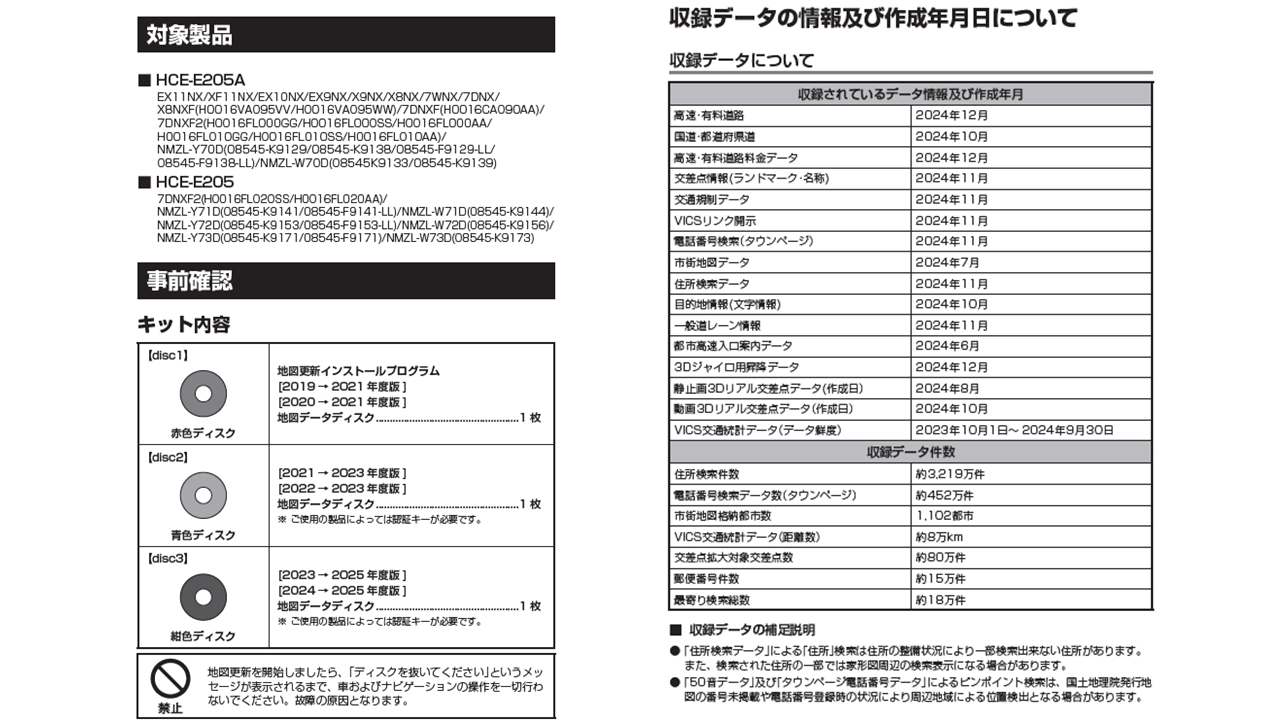 アルパインカーナビ向け2025年度地図ディスク