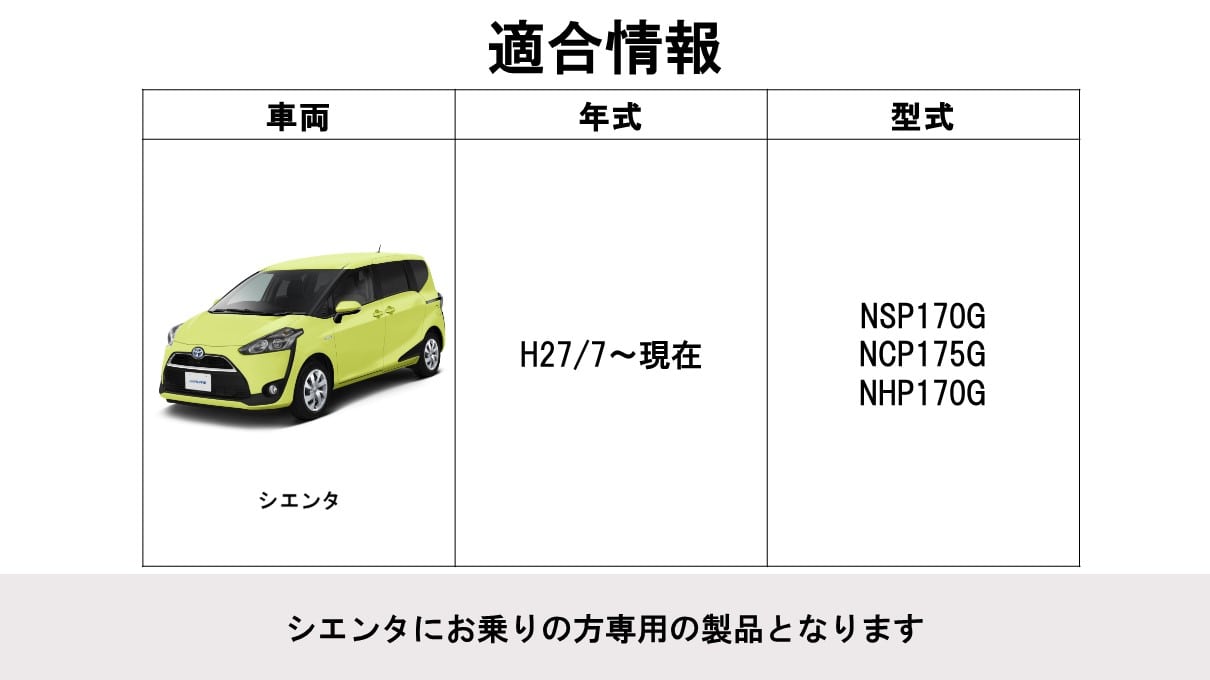シエンタ用7型カーナビ ファミリーパッケージ(リアビジョン付き/純正カメラ対応)