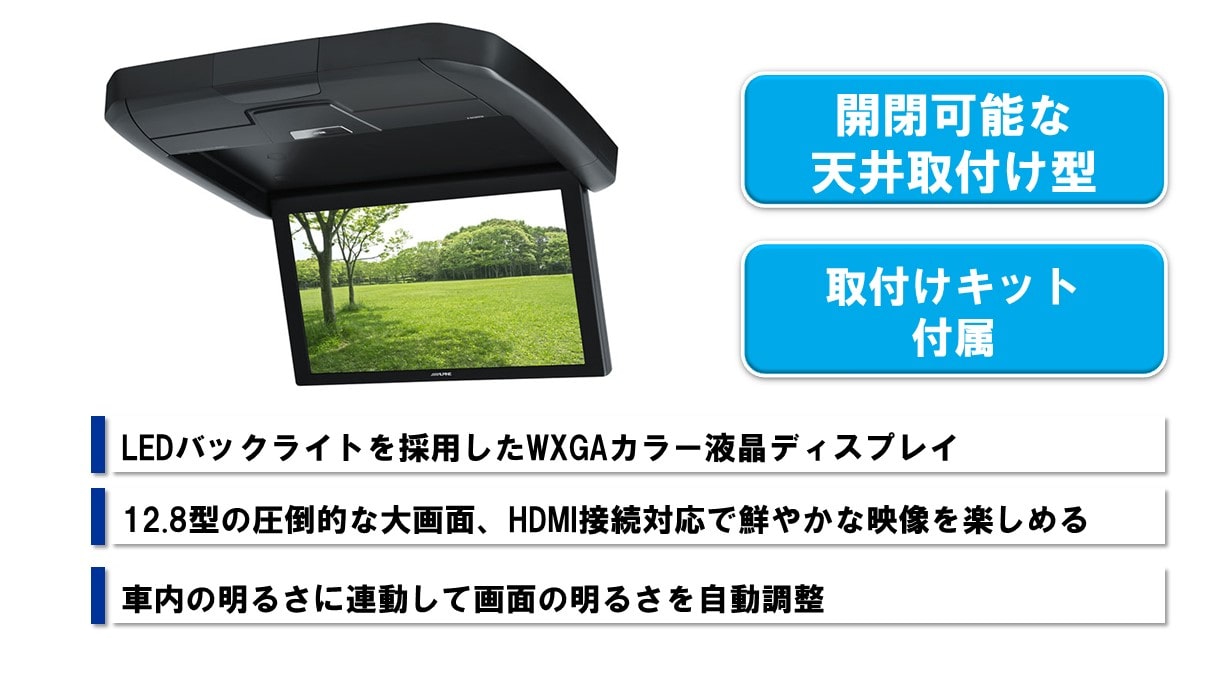 オデッセイ専用 12.8型 後席モニターパッケージ(サンルーフ無し車用)
