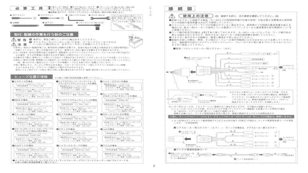 【トヨタ】 bB / FJクルーザー / iQ / ist / MR-S / RAV4 /アイシス / アリオン / アルファード / 他用 ・【スバル】 サンバー用 ・【ダイハツ】COO / アトレーワゴン / アルティス / エッセ / ソニカ / ビーゴ / ブーン / 他用 2DINサイズ取付けキット