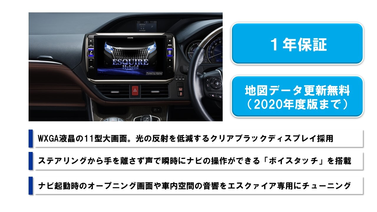 エスクァイア専用 11型カーナビ ビッグX11(2017年モデル)