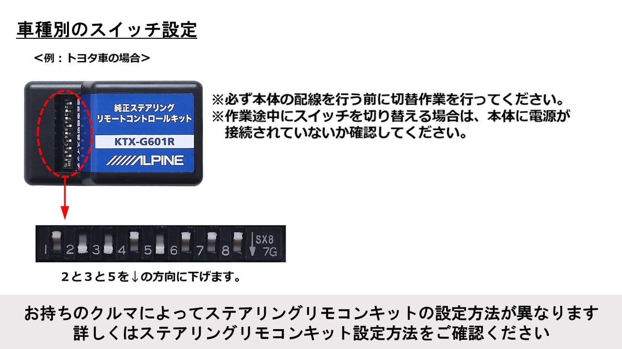 1DINタイプのスマホ連携する（カープレイ対応/アンドロイドオート対応）アルパインの9型大画面ディスプレイオーディオフローティングビッグDA専用  純正ステアリングリモートコントロールキット