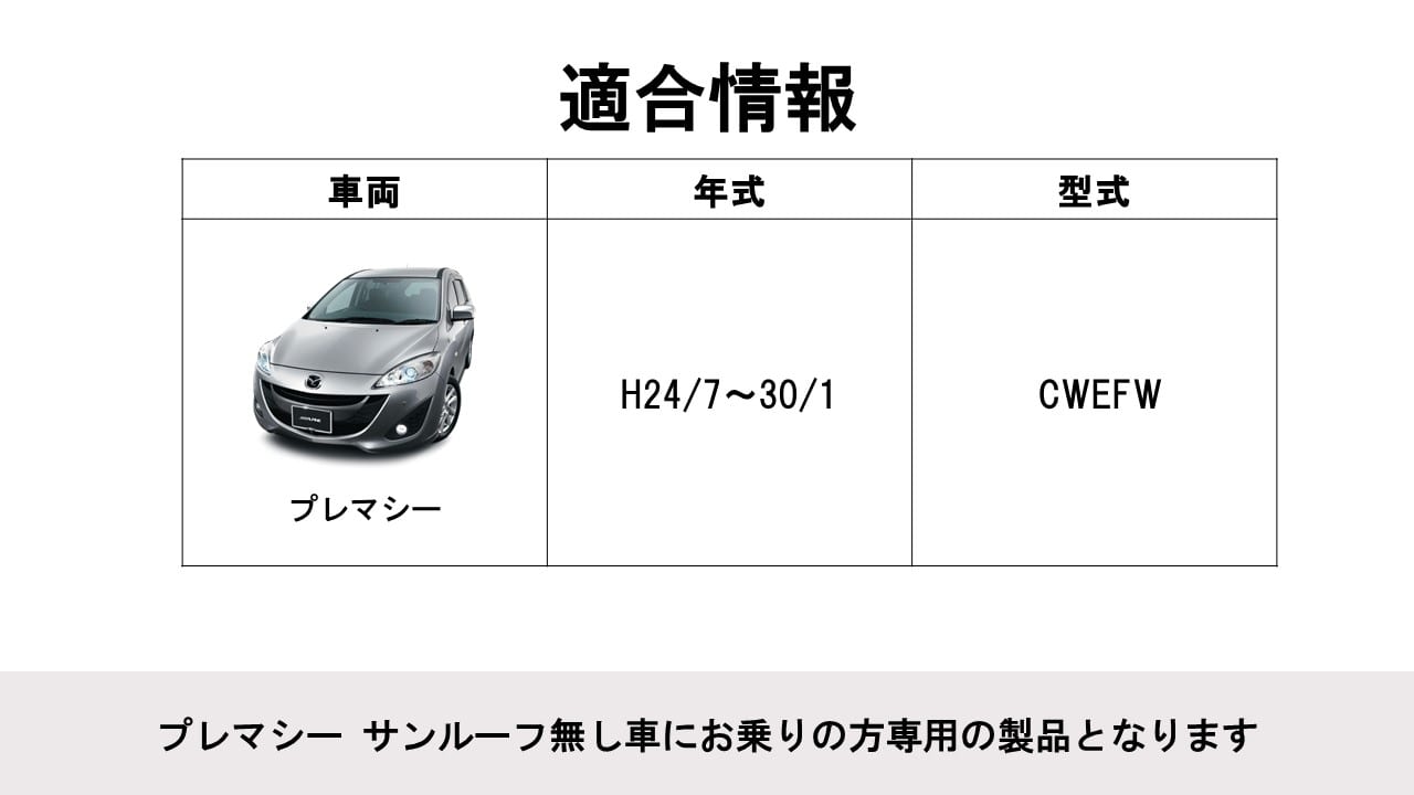 プレマシー専用 10.2型 RCA接続用 後席モニターパッケージ(サンルーフ無し車用)
