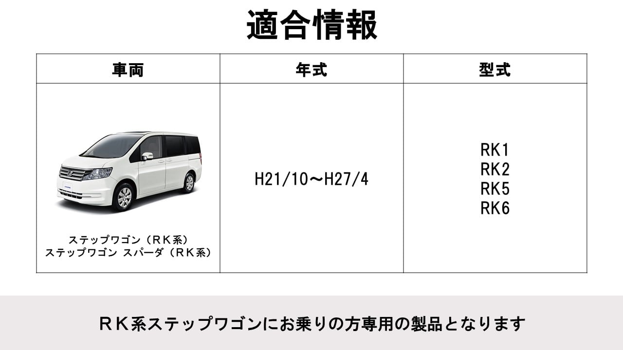 ステップワゴン(RK系)専用 11.4型 後席モニターパッケージ(サンルーフ無し車用)