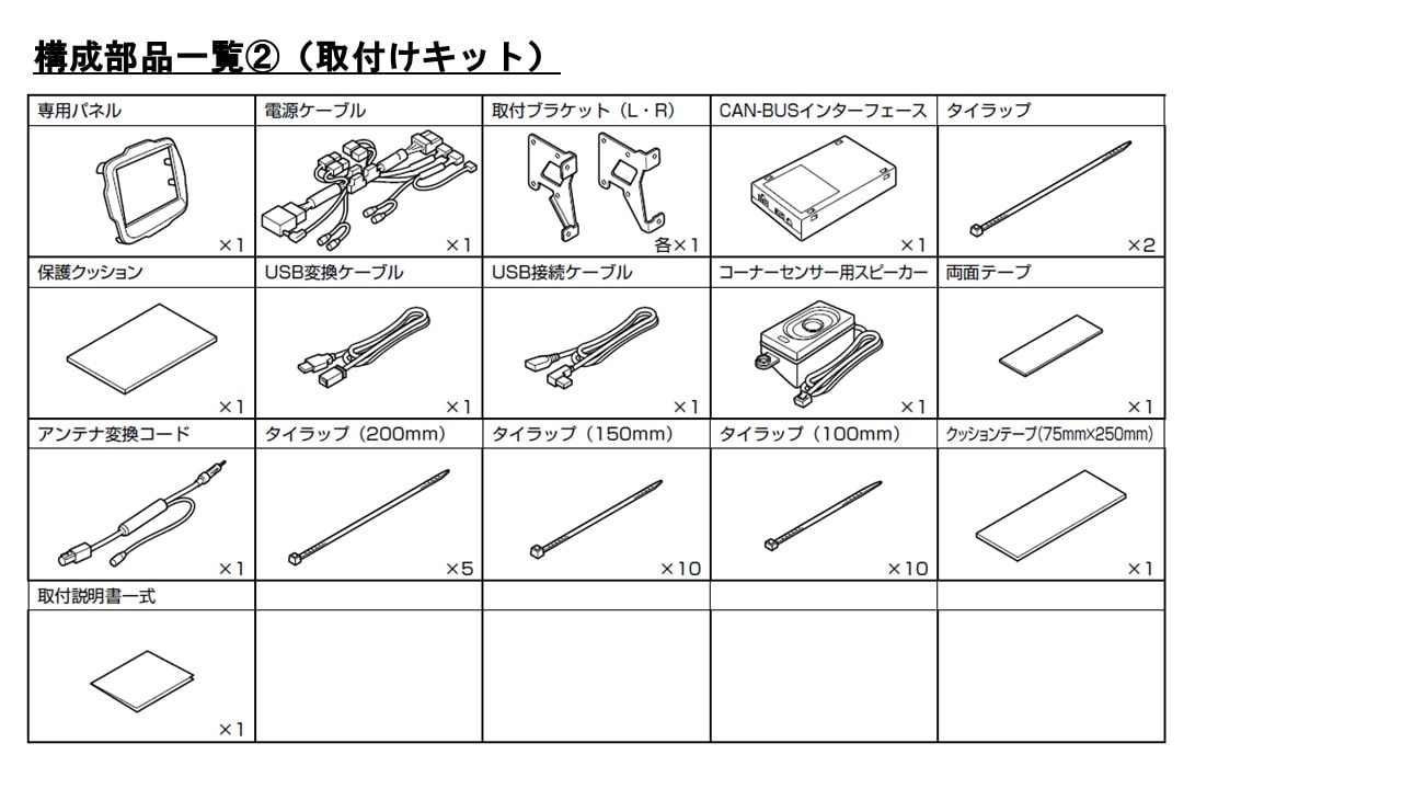 レネゲード専用 8型カーナビ ビッグX