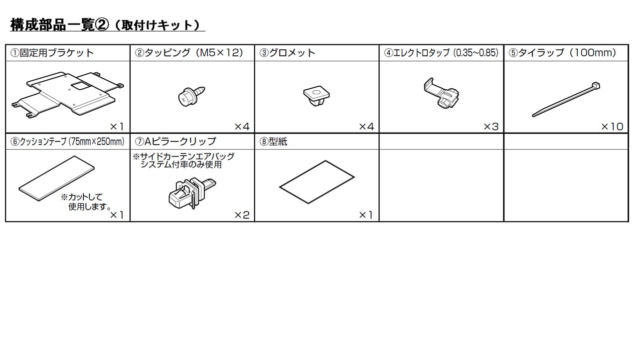 オデッセイ専用 10.1型 RCA接続用 後席モニターパッケージ(サンルーフ無し車用)