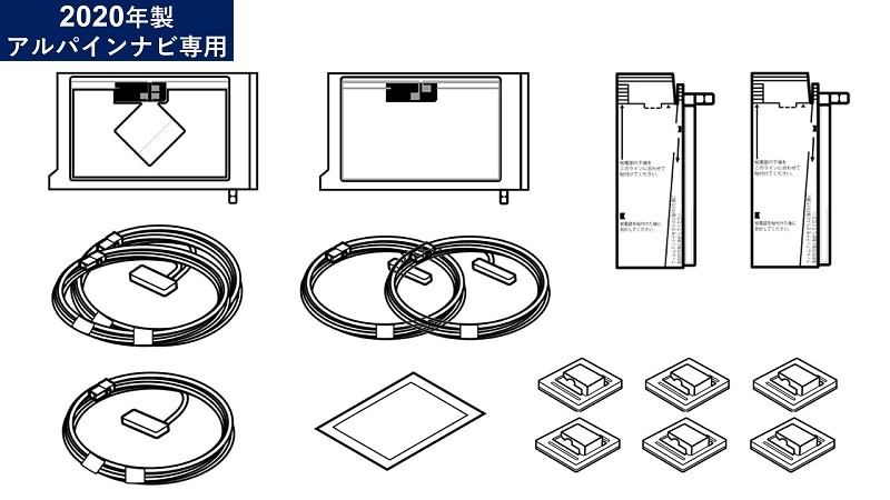 地デジアンテナ/GPSフィルム載せ替えキット(2020年製以降アルパインナビ専用)