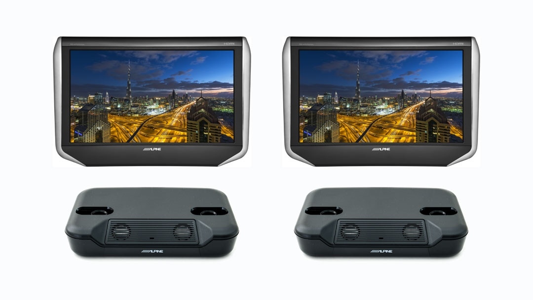 10.1型ヘッドレスト取付け型リアビジョン&ヘッドレストスピーカー(2台パック)