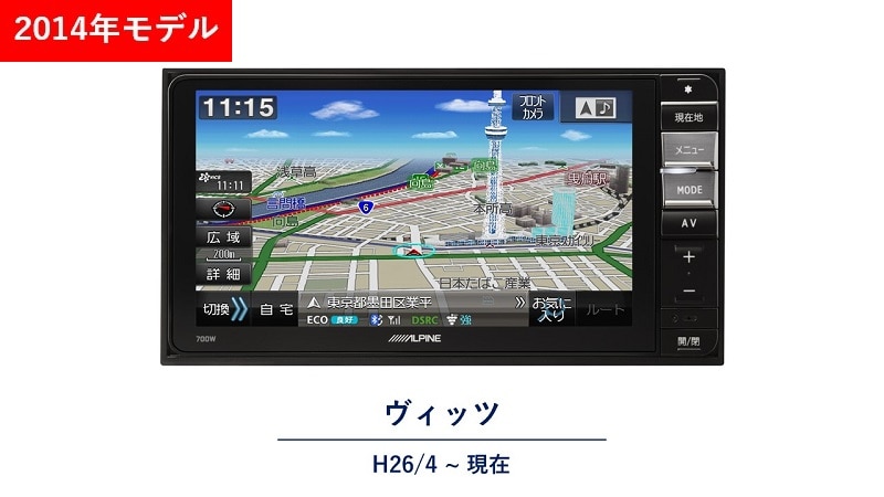 ヴィッツ用 7型200mmワイドカーナビ