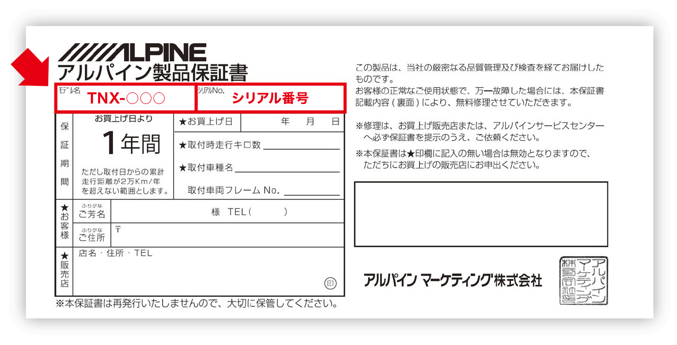 ※モデル名「TNX-○○○」の場合