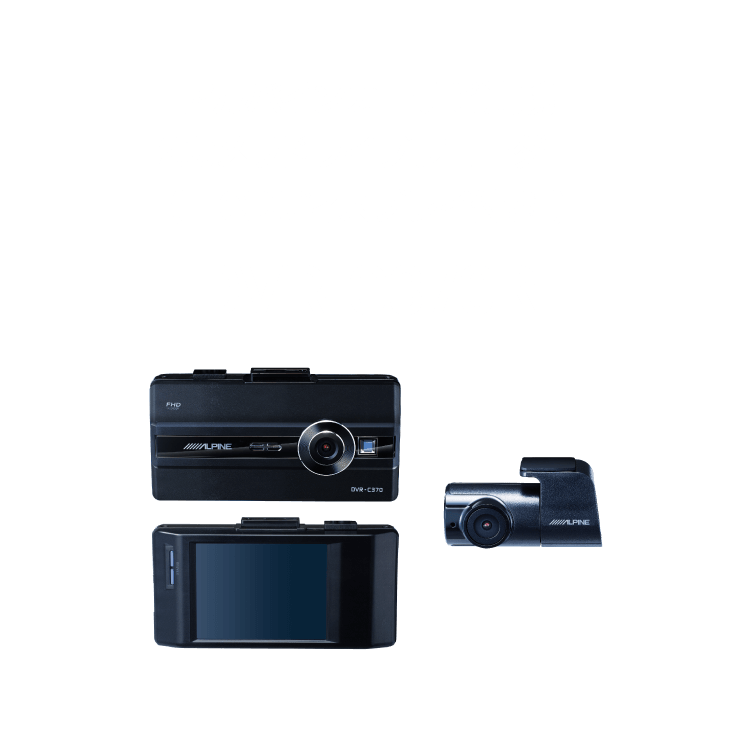 アルパインカーナビ連携2カメラドライブレコーダー（LCDディスプレイ付き） DVR-C370R
